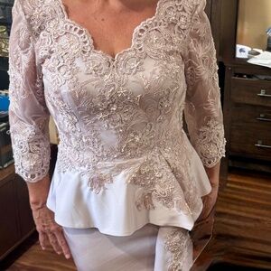 Peplum Mother of Bride gown